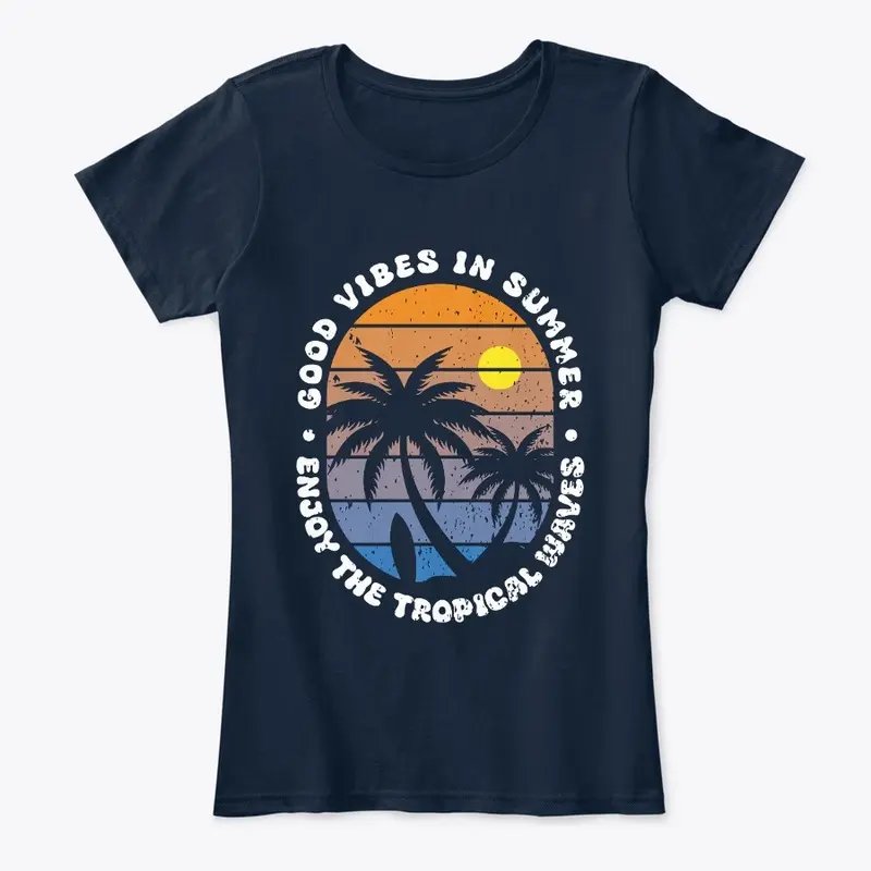 Good vibes in summer retro t-shirt