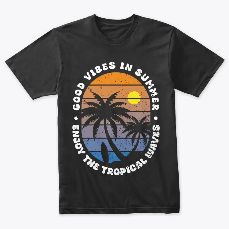 Good vibes in summer retro t-shirt