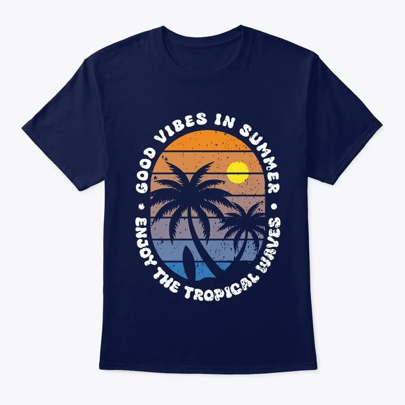 Good vibes in summer retro t-shirt