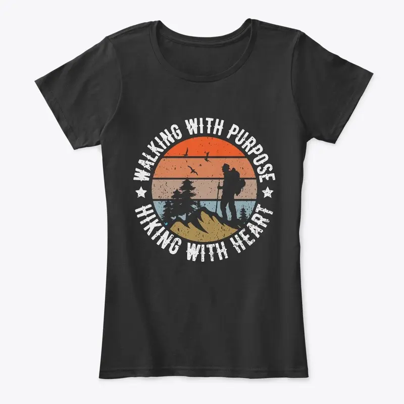 Hiking with heart t-shirt