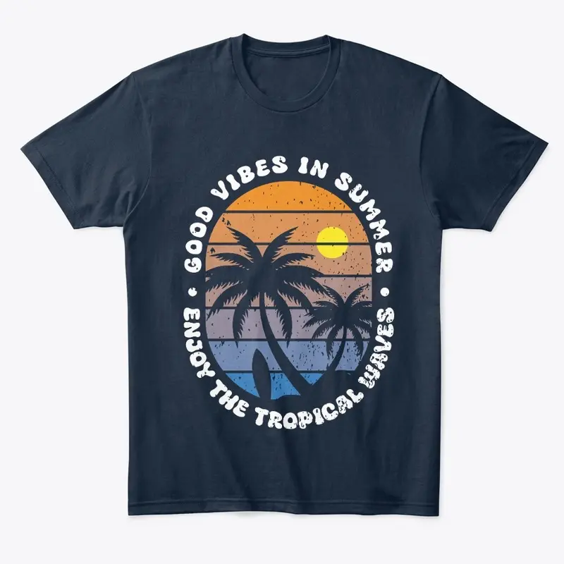 Good vibes in summer retro t-shirt