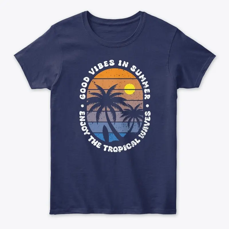 Good vibes in summer retro t-shirt